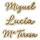 A&A Vita 5 Marcasitios de Madera Personalizados - Precio Ajustado por Cantidad - Con Imán – Nombres Grabados a Láser para Bodas, Comuniones, Bautizos – Recuerdos para Invitados (Clasico)
