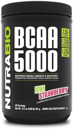NutraBio BCAA 5000 Powder - Vegan Fermented BCAAs - Supports Lean...