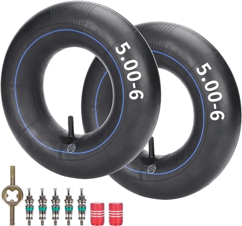 Lot de 2 Chambre à air 13x5.00-6 avec tige de valve droite TR13 Avec Accessoires d’installation Convient pour Razor Dirt Quad (Versions 1-18) Go Kart Dirt...