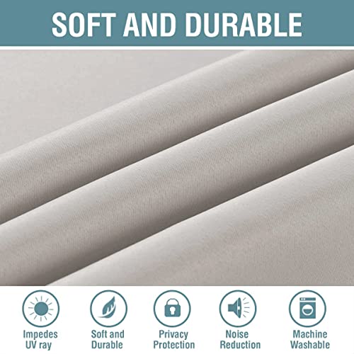 H.versailtex Blackout Curtain For Living Room Thermal Insulated Window Treatment Curtain Extra Long 96 Inch Length Energy Saving Solid Grommet Top Blackout Drape, One Panel, Stone, 52" W X 96" L #TOP3