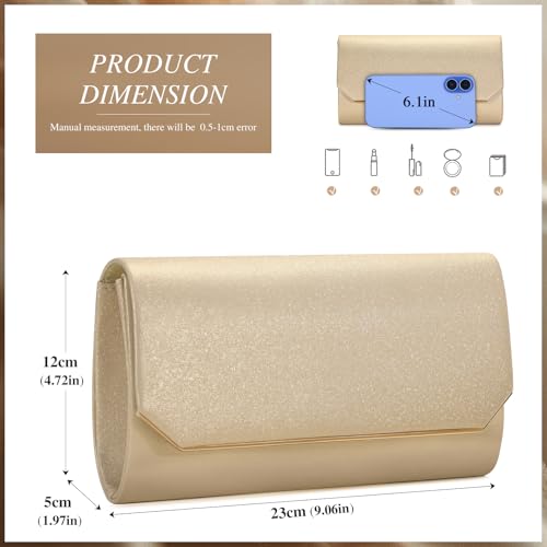 Image of UBAYMAX Clutch Purses for Women Formal Dressy Evening Handbags Crossbody | Sparkly PU Leather Envelope Clutch Bag Fancy Small Shoulder Bag for Wedding Party Cocktail Prom Engagement Formal Occasions