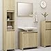 Susany Set Mobili da Bagno 4 pz (1 Specchio+1 Armadio Medio+1 Mobile Alto+1 Mobile Sottolavabo), Armadietto Autoportante da Bagno Mobili Bagno Rovere Sonoma in Truciolato