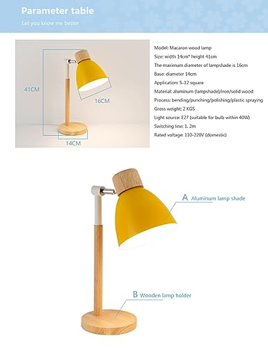 Luminária de Mesa Retrátil com Base de Madeira Abajur Preto