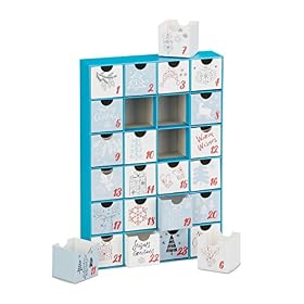 Relaxdays Calendrier de l&rsquo;Avent DIY 24 boites vides Cubes à remplir soi-même Noël, enfant adulte