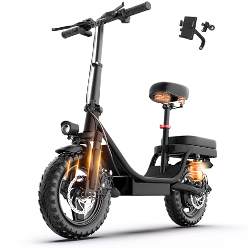 ZEFIORA Electric Scooter for Adults, 800W Peak Motor, 48V 15AH Battery, 25MPH and 30Miles Long Range, 14