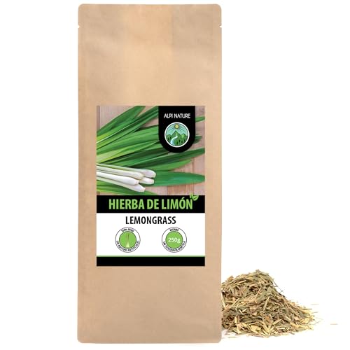 Alpi Nature Hierba de Limón Infusión 250g, Hojas de Hierba de Limón Secas y Cortadas, Té Suelto
