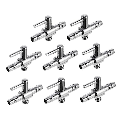 YARNOW 8個 水槽気管ステンレス鋼分配器調整弁 水槽用 逆止め弁 魚 水族館ヒーター オフ エアフローコントロールバルブ 空気分配器スプリッタ エアフローコントロールレバー Silver
