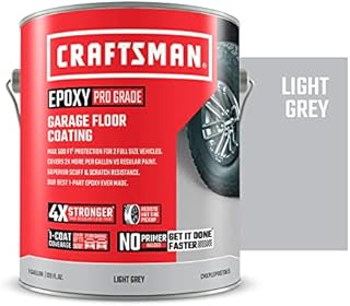Garage Floor Paint And Coating, Interior and Exterior Concrete and Cement Paint, Satin Finish, 1 Gallon, 4L (Light Gray)