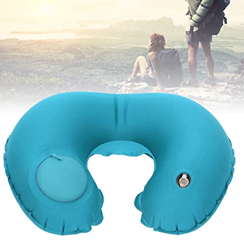 Ubef Ushaped Inflatable Travel Pillow Skinfriendly Inflatable Pillow With Cool Silk Touch (Peacock Blue) #TOP1