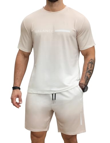 LecGee Men's Graphic 2 Piece Outfits Tropical Short Sleeve T Shirt Tee Hawaiian Shirts Casual Short Sets Tracksuit