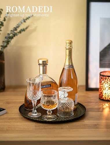 Romadedi Deko Tablett Schwarz Gold: Metall Hammered Dekotablett Rund Kerzentablett für Wohnzimmer Esstisch Tischdeko Dekorative Teller Kerzenteller für Kerzen Decoration,30cm