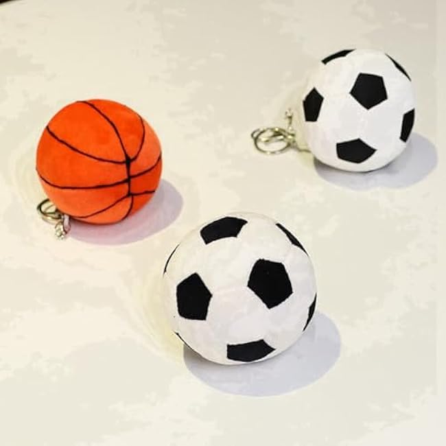 Zcargel Keychain Soccer Doll Plush Toy, Key Holder Ball Pendant, Men's Bag Accessory, Soft PP Cotton, Fashionable 9cm