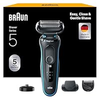Braun Series 5 Rasierer Herren Elektrisch, Elektrorasierer mit EasyClick Barttrimmer Aufsatz, Ladestation, EasyClean Rasierapparat, Trockenrasierer, Wasserdicht, Made in Germany, 51-M4500cs, Mintgrün