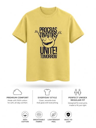 Image of Vastrio Unisex Procrastinators Unite Graphic Regular Fit Cotton T-Shirt