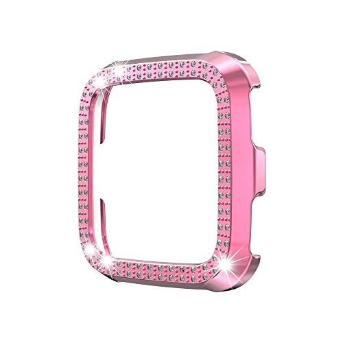 YCDZ STORE Capa protetora para Fitbit Versa/Versa lite PC dupla fileira encrusted diamante (preto) (
