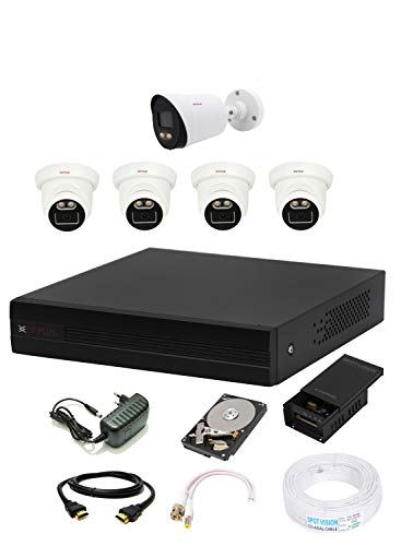 CP PLUS 8 Channel HD DVR 1080p, Colorful View in Night Vision Outdoor Wired Camera 2.4 MP, Indoor Camera 2.4 MP 4Pcs, 1 TB Hard Disk, Full Combo Set