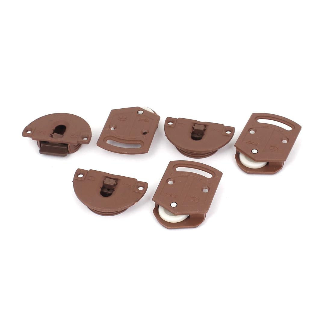 Uxcell Brown Sourcingmap Wardrobe Sliding Door Roller Gear Track Panel Internal Kit 3 Pairs