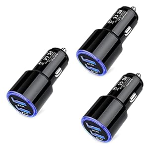 Car Charger Fast Charge,3Pack 4.8A Rapid Car Phone Charger Cigarette Lighter USB Charger for iPhone 14 13 12 11 Pro Max…