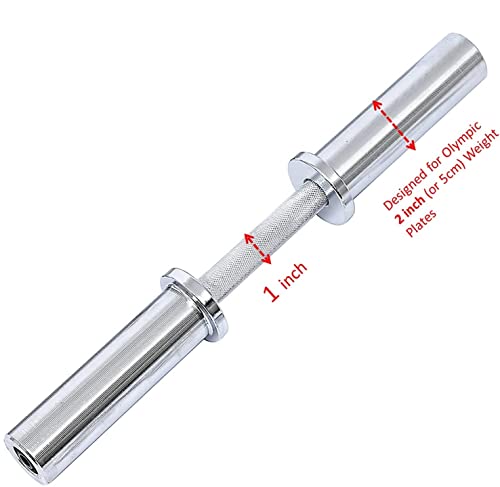 Heavy Duty Barbell 20 Inch Olympic Dumbbell Handle Pair Solid Steel Two Handles #TOP5
