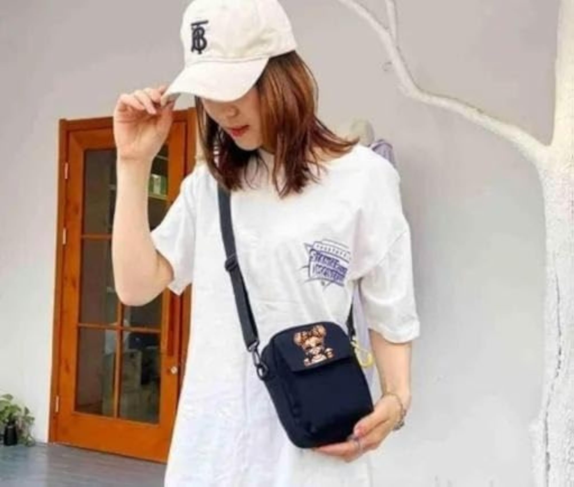 Fashionable Handmade Canvas Sling Bag, Black