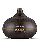PuraSense Ultrasonic Aromatherapy Essential Oil Diffuser, 550ml Cool Mist Humidifier with Color LED Lights Changing and Waterless Auto Shut-off for Office Home Bedroom Living Room Study Yoga Spa