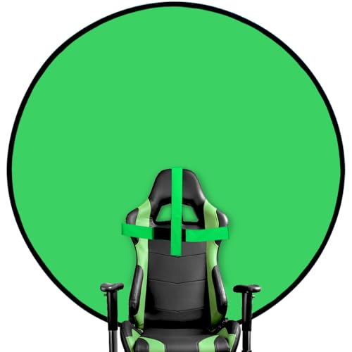 Portable Green Screen Chair, 57 in Greenscreen Backdrop with Stand Double Sided Foldable Green...