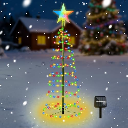 HIULLEN Weihnachtsdeko Aussen Solar, Weihnachtsbaum Beleuchtung Aussen...