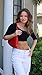 Womens Trendy Solid Color Basic Scooped Neck and Back Crop Top 3/4 Sleeve Red Medium