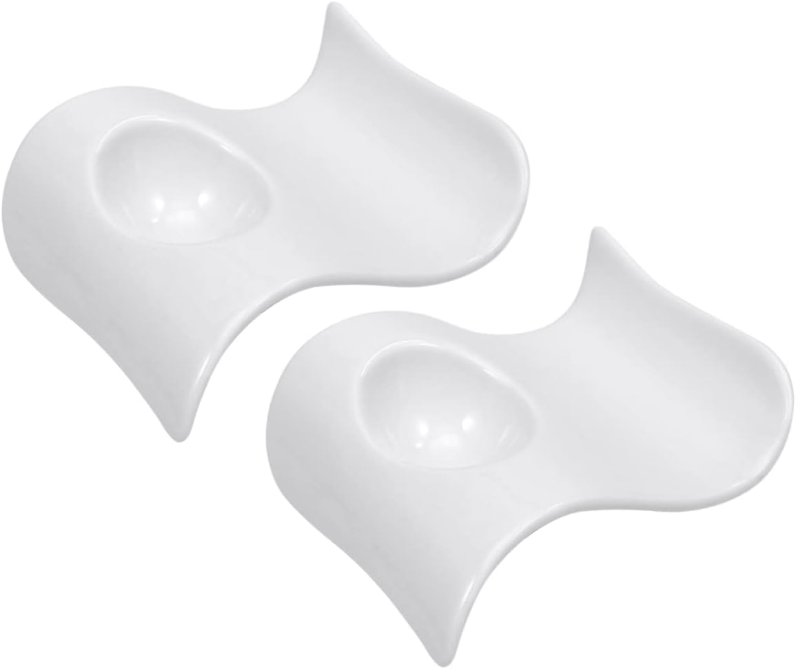 Ciieeo 2pcs Ceramic Egg Cup Holders Elegant Egg Tray for Home Restaurant Use and Beautiful