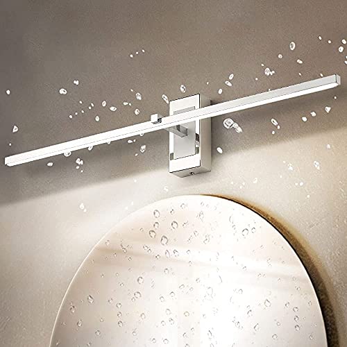 Lampe de miroir de salle de bain LED 8W design argent moderne et étanche IP44 - 3