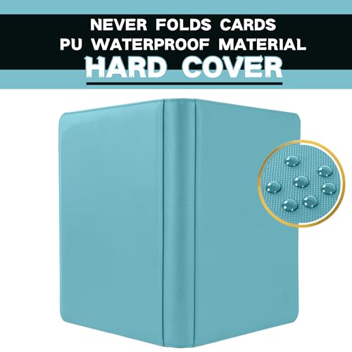 Image of 1000+ Pockets Trading Card Binder, 16-Pocket Card Ablum Compatible with MTG,Sports Cards & Other Standard Size Trading Cards (LIGHT BLUE)