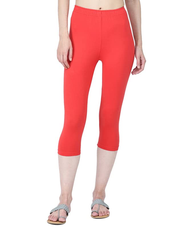 Image of Robinbosky Premium Stretchable Cotton Capri Legging for Women | Suitable for Formal wear & Casual wear | High-End Elastic Makes. The Leggings Squat Proof and Durable for Travel, Yoga, & Workout.