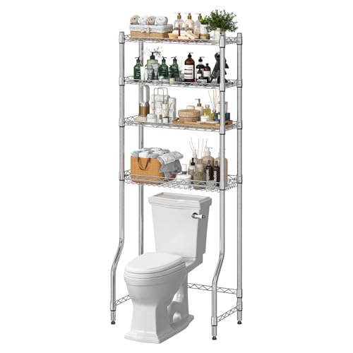 Ekisemio 4-Tier Over The Toilet Storage, Metal Bathroom Shelf with
