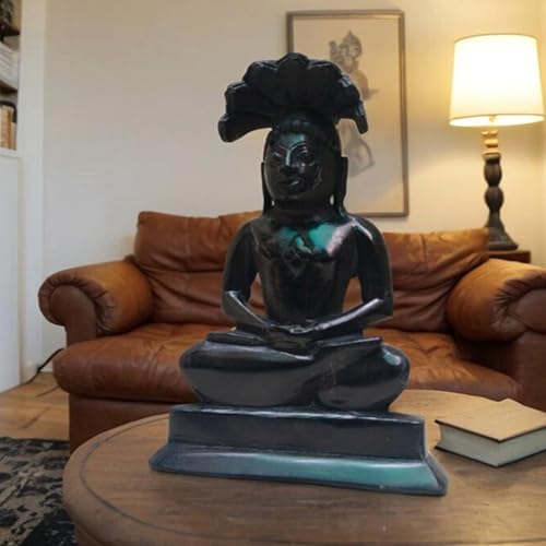 Estatua Parshwanath Jain de Mármol Negro 5 Pulgadas miniatura 3