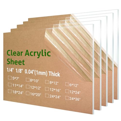 Image of 3 Pieces 24 x 36 inch Clear Acrylic Sheet Plexiglass - 0.04 inch(1mm) Thick, Use for Craft Projects, Signs, DIY Projects and More; Cut with Saw or Hand Tools