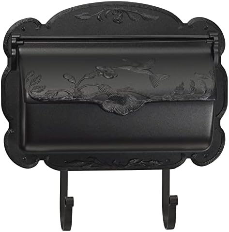 Wall Mount Mailbox - Hummingbird - Cast Aluminum - Rustproof - Letter Box Mail Parcel (Black)