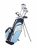 Precise M3 Complete Womens Golf Clubs Set, Includes Driver, Fairway, Hybrid, 7-PW Irons, Wedge, Putter, Stand Bag, 3 H/C's Blue, Golf Clubs Women Right Handed, Regular or Petite Size