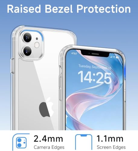 Image of DIZORO Crystal Clear Back Case Cover for iPhone 12 Non Yellowing Transparent Cover |Hard Back Cover Clear Case for iPhone 12 with Anti-Yellow (PC, Transparent)
