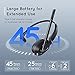 Bluetooth Headset, Wireless Headphones with AI-Powered Environmental Noise Cancelling Microphone (ENC) & Fast Charging Stand, Lightweight, 45Hrs On-Ear Headphone with USB Dongle for PC (Black)