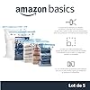Amazon Basics housses de rangement sous vide avec pompe manuelle, Fermeture éclair, 5 pièces, Taille L, Clair #1