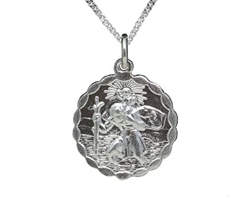 Pendentif Saint Christophe argent sterling collier 22 pouces idéal cadeau