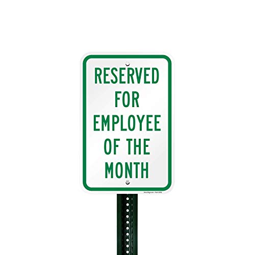 Smartsign - K-7744-P-Pe-12X18-D1 "Reserved For Employee Of The Month", Parking Sign | 12" X 18" Plastic Green On White #TOP2