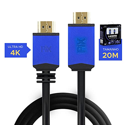 Cabo Hdmi 2.0 4K Hdr 19P 20M PIX Premium, Preto