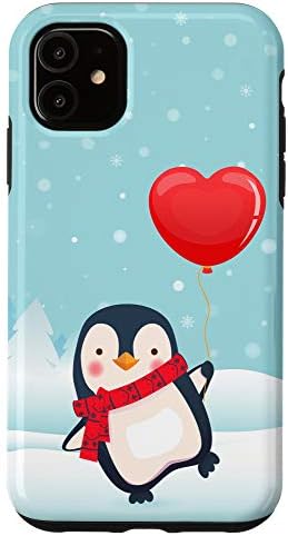 iPhone 11 Cute Baby Penguin Heart Balloon Penguin Lover Phone Case Case