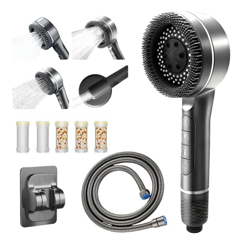 Soffione Doccia con 5 filtri, Doccino per Doccia Alta Pressione