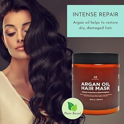 Radha Beauty Argan Oil Hair Mask 8 oz. - Intense Hydrating Repair Formula with 100% Organic Argan Oil, Coconut Oil, and Aloe Vera...