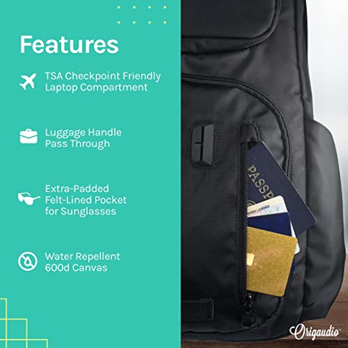 Origaudio Embarcadero Pack - Water-Resistant Canvas Business Travel Backpack - 16-Pocket Backpack With 17" Laptop Sleeve And Usb Techport - Storage For Water Bottles, Sunglasses, Wallets, And Accessories #TOP2