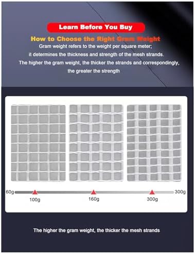 Fibers Render Mesh Wall Repair Patch - Durable Scrim Fabric for Drywall Jointing, Crack Repair & Patching Holes (1x50m, 160g/㎡) - Easy to Use, Strong Adhesion