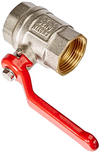 Meister Kugelhahn - 30,93 mm (1 Zoll) IG - Mit langem Stahlhebel & vollem Durchgang - Beidseitiges Innengewinde - Hochwertiges Messing / Absperrhahn für Wasserleitungen / Wasserhahn / 9922950, Rot Meister Kugelhahn - 30,93 mm (1 Zoll) IG - Mit langem Stahlhebel & vollem Durchgang - Beidseitiges Innengewinde - Hochwertiges Messing / Absperrhahn für Wasserleitungen / Wasserhahn / 9922950, Rot