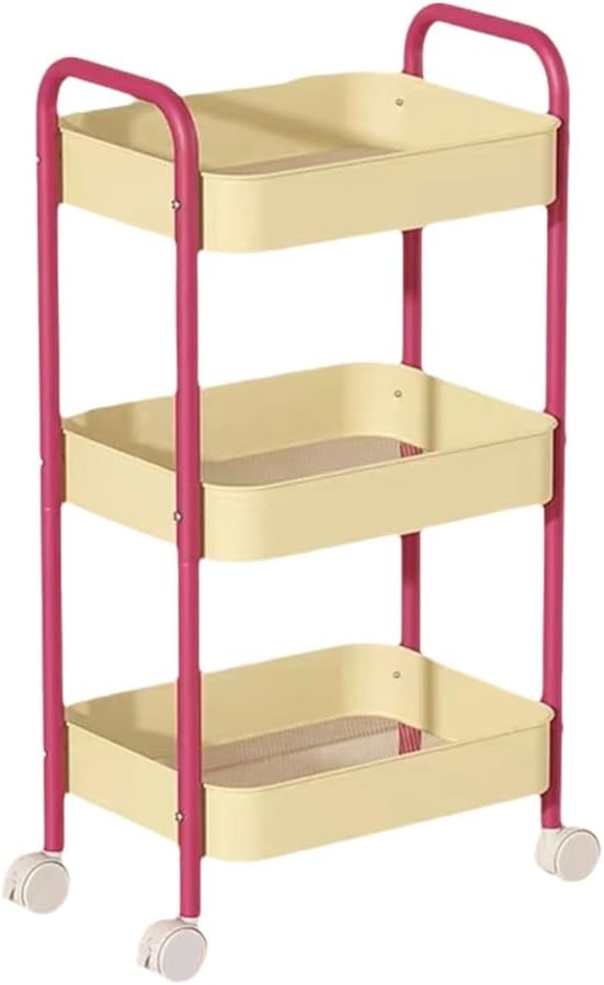 Rolling Organizers Rack Convenient Rolling Storage Rack with Spacious Shelves for Kitchenwares and Office Supplies